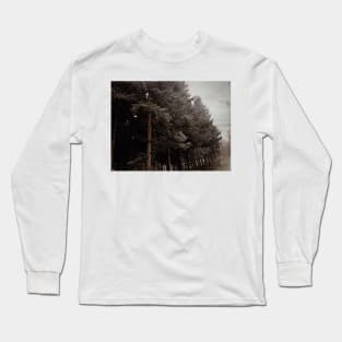 Vintage misty forest photography Long Sleeve T-Shirt